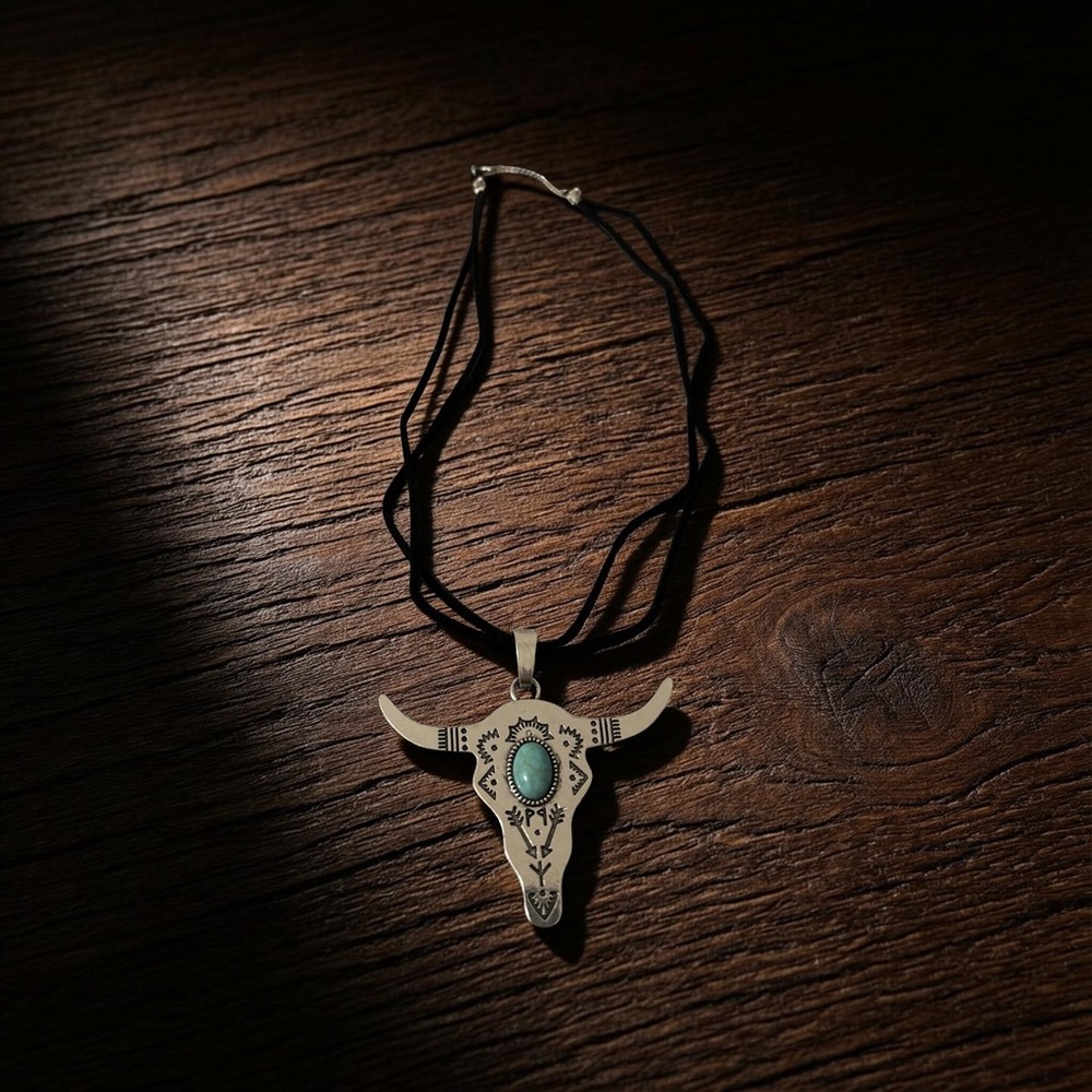 Silver and Turquoise Pendant Necklace